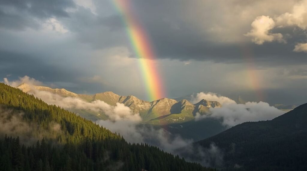 Panoramic Majestic Rainbow Landscape