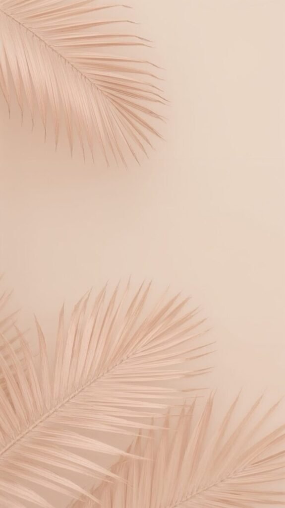 Minimalist tropical wallpaper with delicate palm leaves
