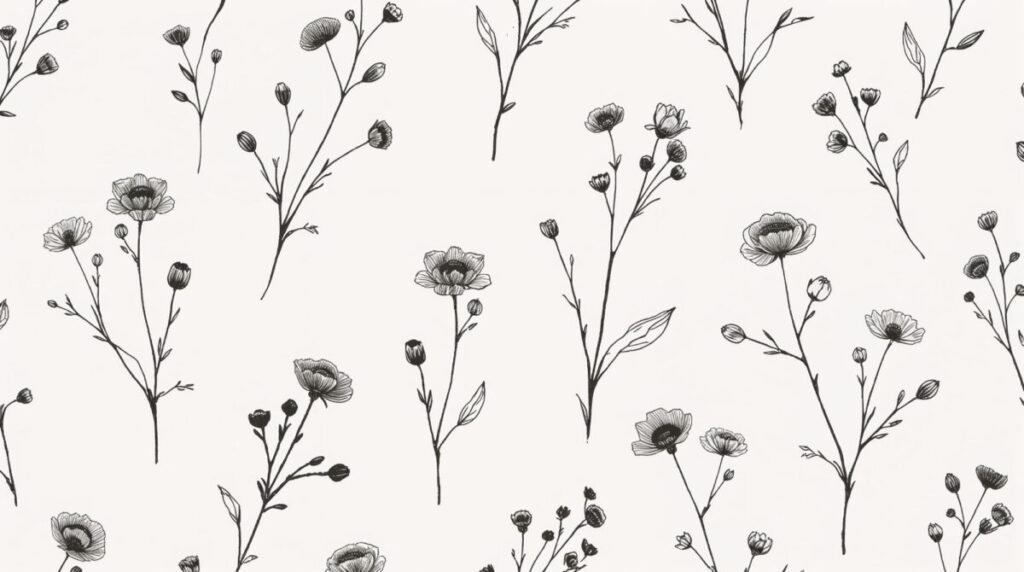 Simple minimalist floral pattern for desktop