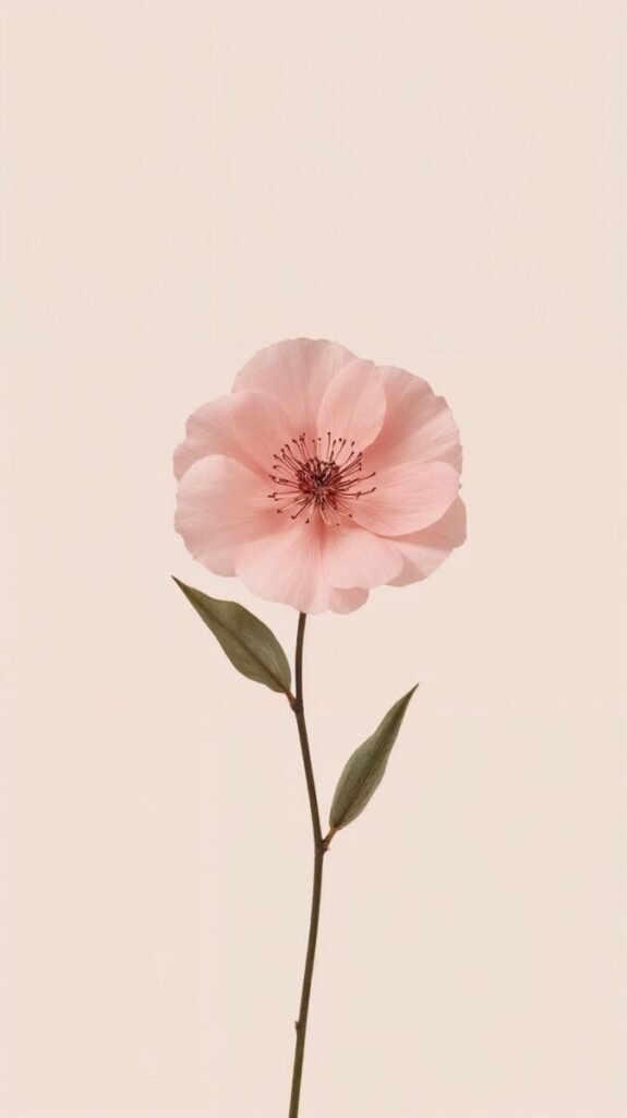 Minimalist pink flower phone wallpaper