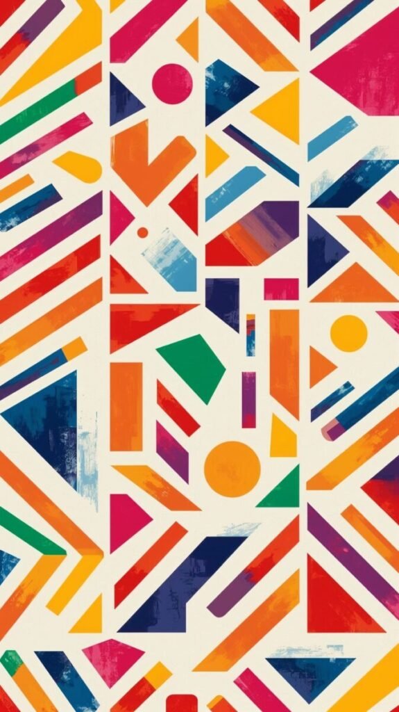 Rainbow Geometric Shapes Design