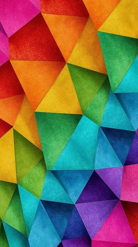 Modern Geometric Rainbow Shapes for Mobile