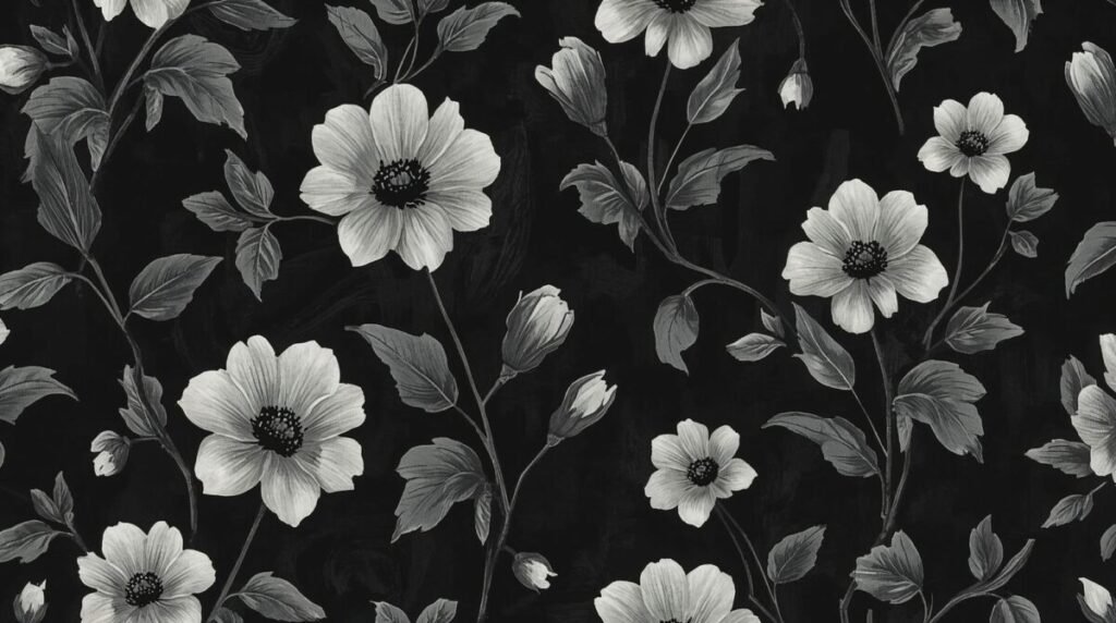 Lucid realism dark floral aesthetic wallpaper