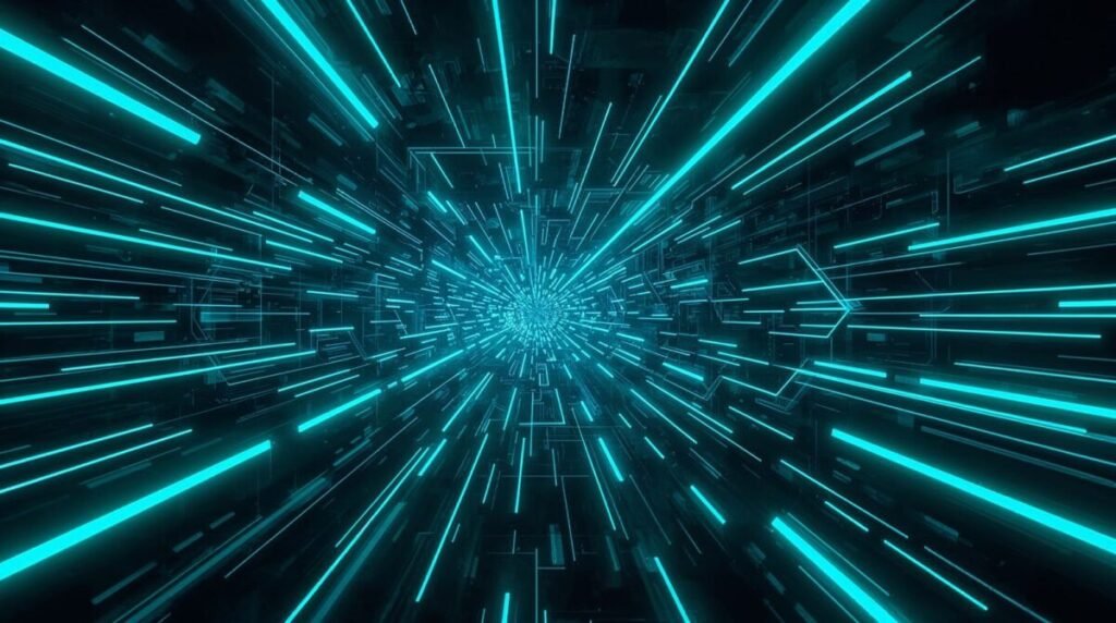 Glowing Neon Teal Cyberpunk Aesthetic Background