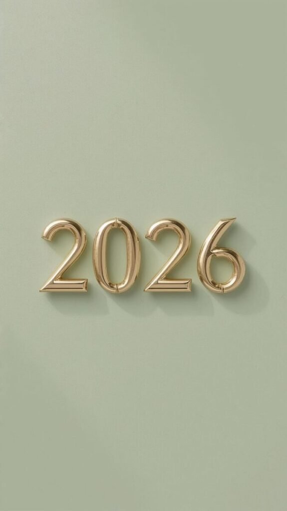 2026 New Year Sage Green Lockscreen