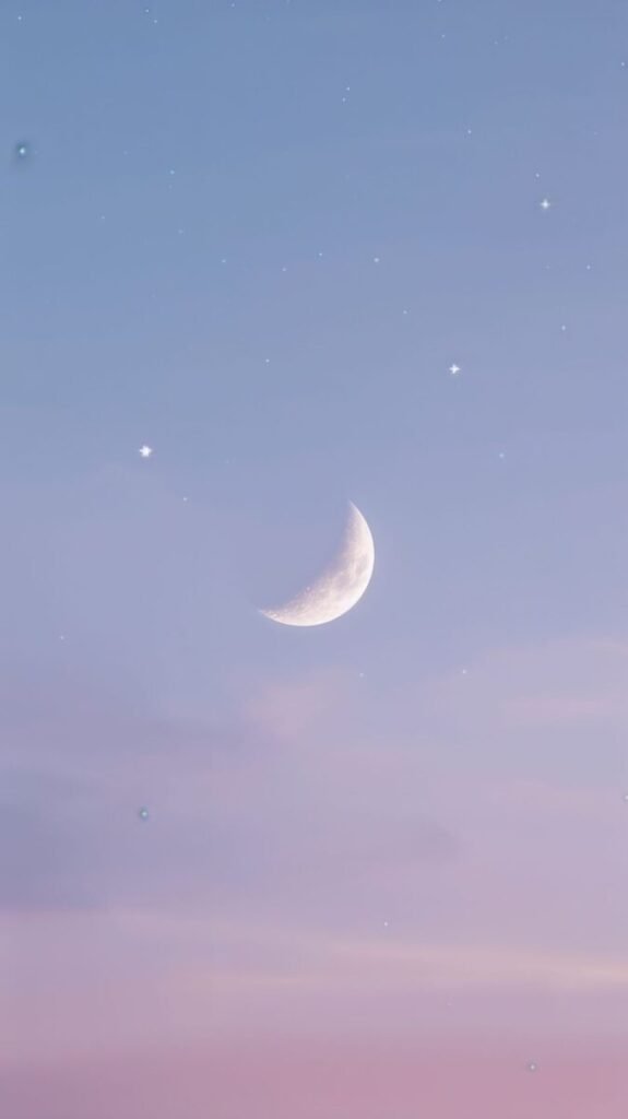 Celestial pastel moon and stars mobile wallpaper