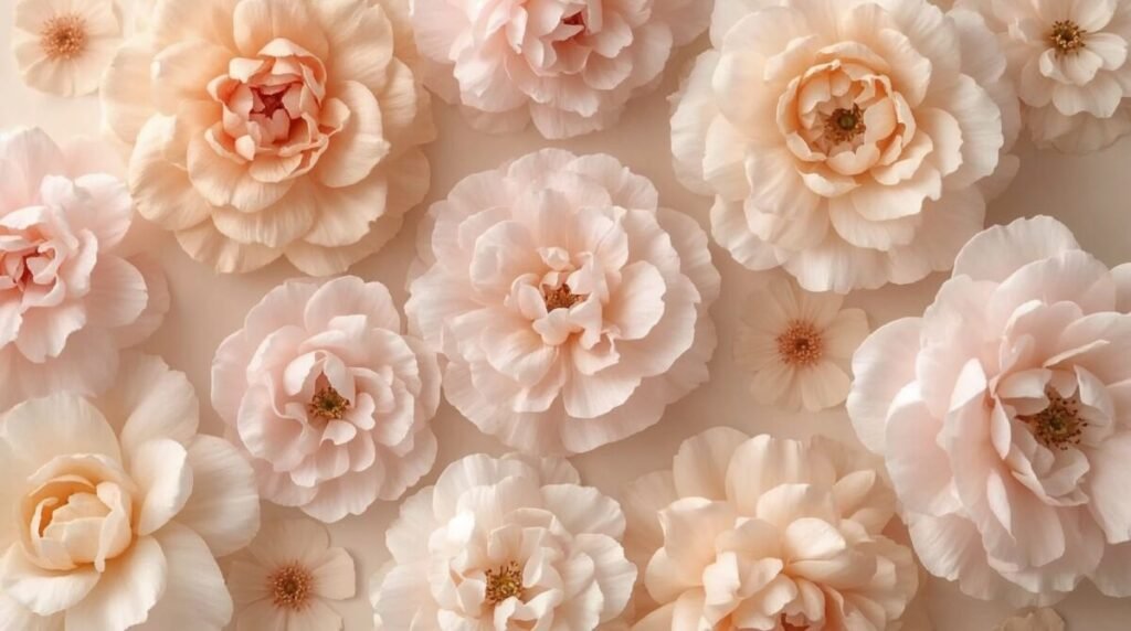 Soft pastel roses and spring flowers aesthetic