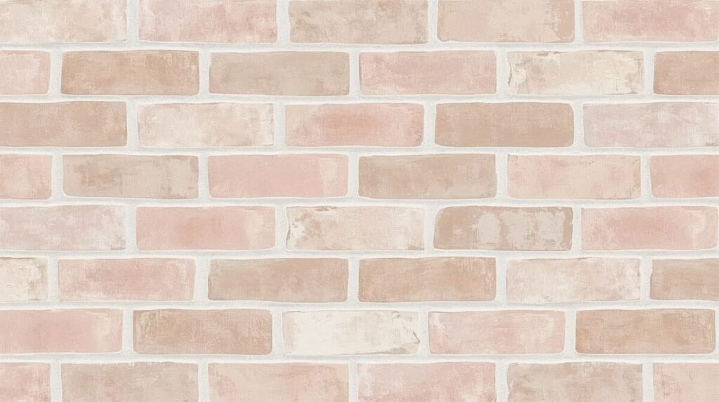 Lucid Realism Pastel Painted Brick Wallpaper with Delicate Warm Tones