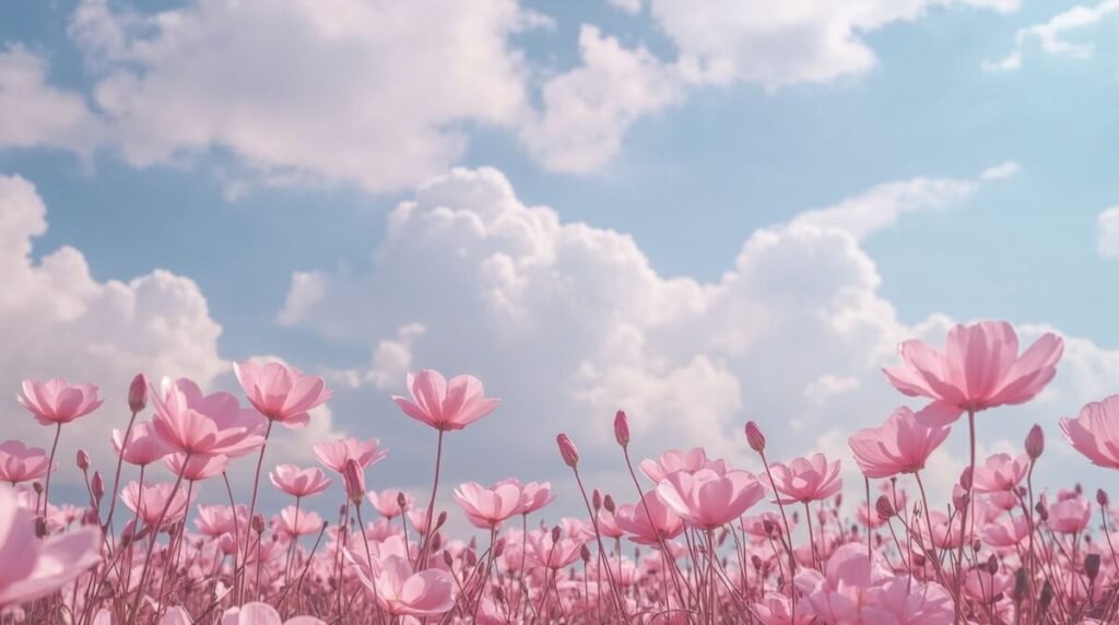 Gentle pink floral background with soft textures