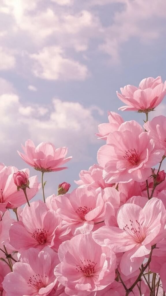 Soft feathery pink flower petals portrait