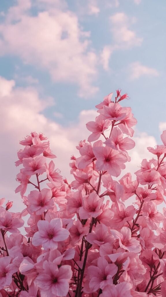 Pink flowers with delicate feather-soft petals