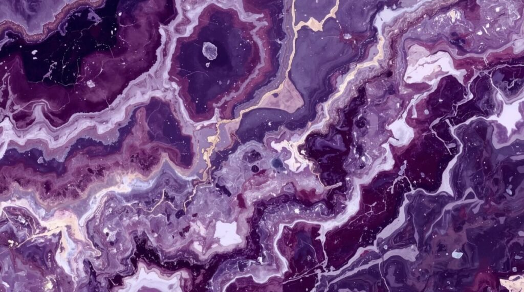 Wide Purple Amethyst Marble Wallpaper with Intricate Details