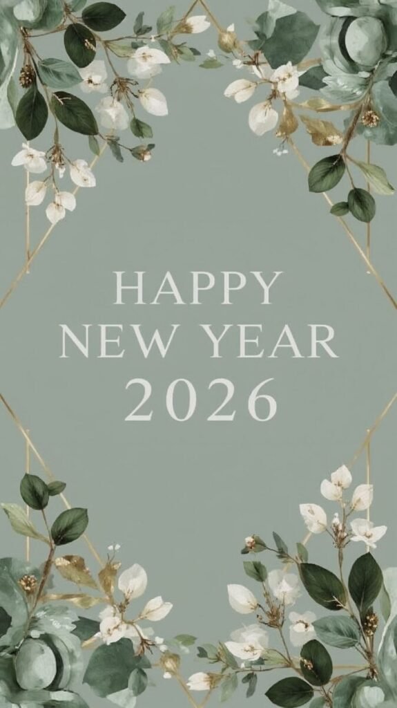 Vertical Sage Green New Year 2026 Aesthetic