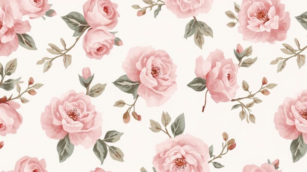 Seamless pink floral art for desktop backgrounds