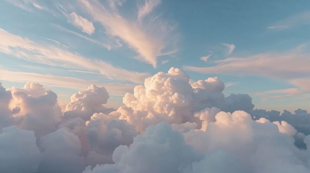 Soft pastel clouds at golden hour