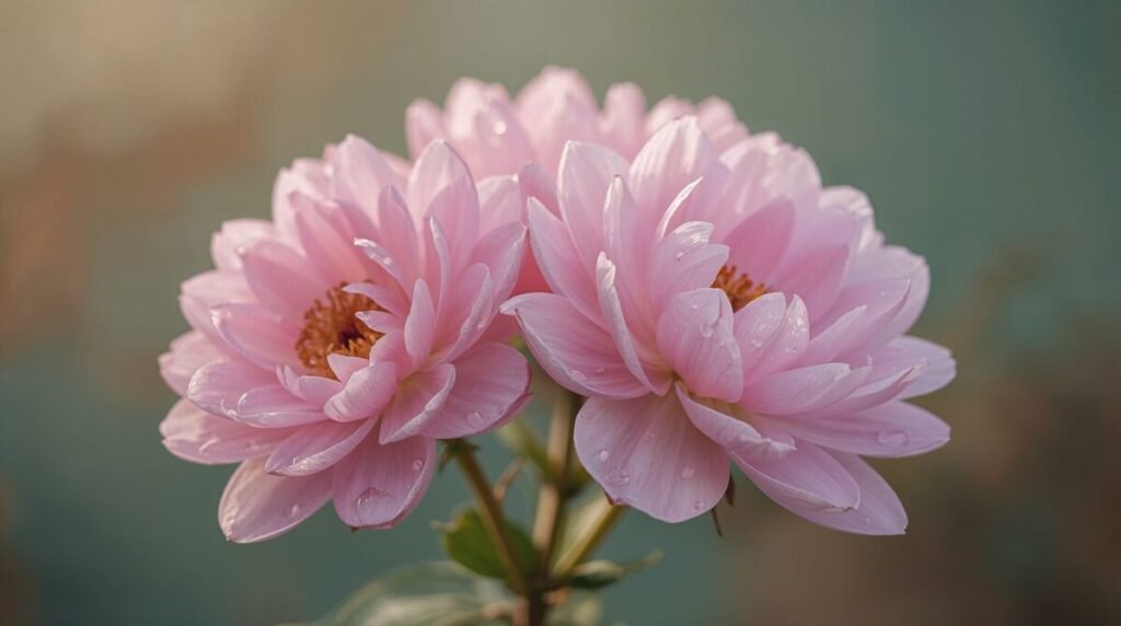 Soft pastel pink flowers in full bloom wallpaper
