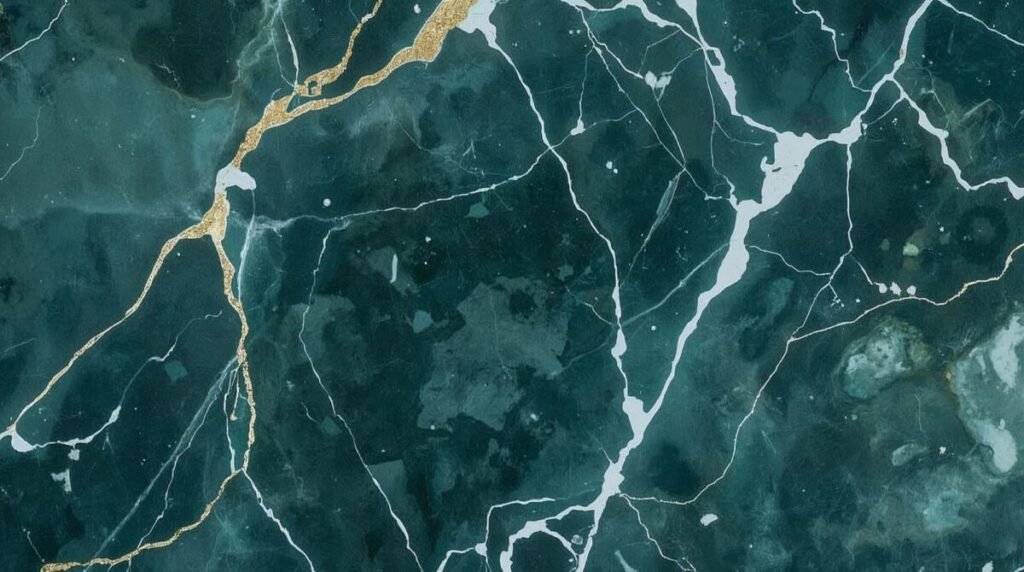 Luxury Teal Marble Texture with Gold Veins