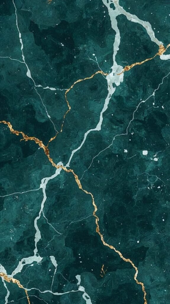 Elegant Teal Marble Pattern Phone Wallpaper