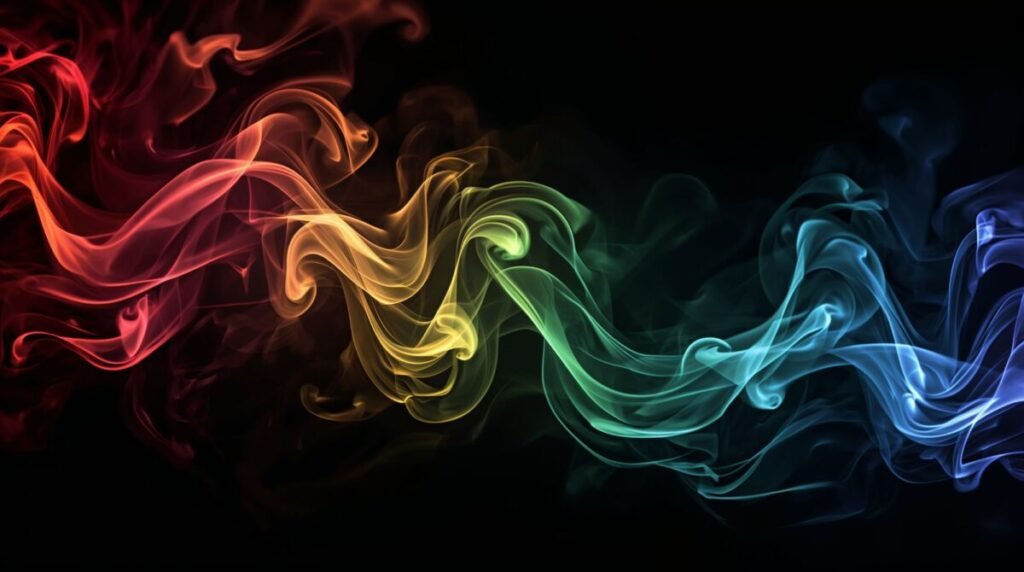 Intricate Swirling Rainbow Colored Smoke Digital Art