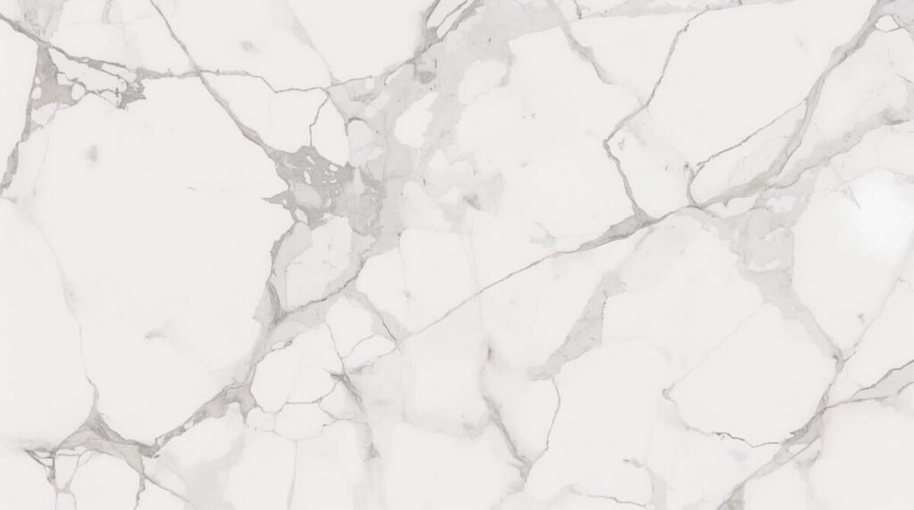 White Italian Carrara Marble Wallpaper, Wide Shot